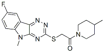 (9ci)-1-[[(8-氟-5-甲基-5H-1,2,4-噻嗪并[5,6-b]吲哚-3-基)硫代]乙?；鵠-4-甲基-哌啶結(jié)構(gòu)式_603948-15-8結(jié)構(gòu)式