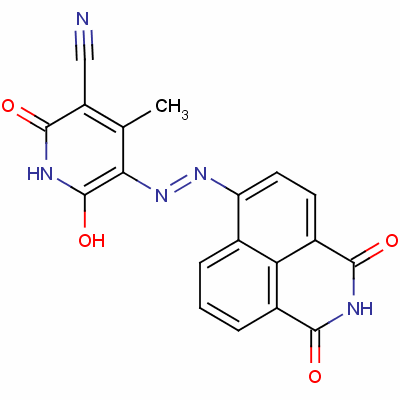 5-[(2,3-二氫-1,3-二氧代-1H-苯[de]異喹啉-6-基)氮雜]-1,2-二氫-6-羥基-4-甲基-2-氧代煙腈結(jié)構(gòu)式_60435-69-0結(jié)構(gòu)式