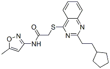 Acetamide, 2-[[2-(2-cyclopentylethyl)-4-quinazolinyl]thio]-n-(5-methyl-3-isoxazolyl)-(9ci) Structure,604795-07-5Structure