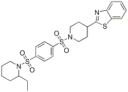 Piperidine, 1-[[4-[[4-(2-benzothiazolyl)-1-piperidinyl]sulfonyl]phenyl]sulfonyl]-2-ethyl-(9ci) Structure,606082-74-0Structure