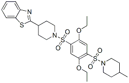 (9CI)-4-(2-苯并噻唑)-1-[[2,5-二乙氧基-4-[(4-甲基-1-哌啶基)磺?；鵠苯基]磺?；鵠-哌啶結(jié)構(gòu)式_606083-08-3結(jié)構(gòu)式