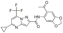 (9CI)-N-(6-乙?；?1,3-苯并二氧雜環(huán)戊烯l-5-基)-5-環(huán)丙基-7-(三氟甲基)-吡唑并[1,5-a]嘧啶-2-羧酰胺結(jié)構(gòu)式_606096-67-7結(jié)構(gòu)式