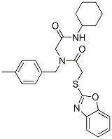 Acetamide, 2-(2-benzoxazolylthio)-n-[2-(cyclohexylamino)-2-oxoethyl]-n-[(4-methylphenyl)methyl]-(9ci) Structure,606098-47-9Structure