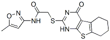 (9ci)-2-[(1,4,5,6,7,8-六氫-4-氧代[1]苯并噻吩并[2,3-d]嘧啶-2-基)硫代]-n-(5-甲基-3-異噁唑基)-乙酰胺結(jié)構(gòu)式_606106-13-2結(jié)構(gòu)式