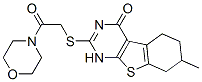 (9ci)-4-[[(1,4,5,6,7,8-六氫-7-甲基-4-氧代[1]苯并噻吩并[2,3-d]嘧啶-2-基)硫代]乙?；鵠-嗎啉結(jié)構(gòu)式_606106-63-2結(jié)構(gòu)式