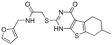 (9ci)-n-(2-呋喃甲基)-2-[(1,4,5,6,7,8-六氫-7-甲基-4-氧代[1]苯并噻吩并[2,3-d]嘧啶-2-基)硫代]-乙酰胺結(jié)構(gòu)式_606106-87-0結(jié)構(gòu)式