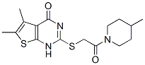 (9ci)-1-[[(1,4-二氫-5,6-二甲基-4-氧代噻吩并[2,3-d]嘧啶-2-基)硫代]乙?；鵠-4-甲基-哌啶結(jié)構(gòu)式_606107-68-0結(jié)構(gòu)式