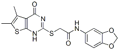 (9ci)-n-1,3-苯并二氧雜環(huán)戊烯l-5-基-2-[(1,4-二氫-5,6-二甲基-4-氧代噻吩并[2,3-d]嘧啶-2-基)硫代]-乙酰胺結(jié)構(gòu)式_606108-03-6結(jié)構(gòu)式