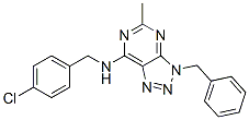 3H-1,2,3-triazolo[4,5-d]pyrimidin-7-amine, n-[(4-chlorophenyl)methyl]-5-methyl-3-(phenylmethyl)-(9ci) Structure,606108-27-4Structure