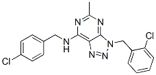 3H-1,2,3-triazolo[4,5-d]pyrimidin-7-amine, 3-[(2-chlorophenyl)methyl]-n-[(4-chlorophenyl)methyl]-5-methyl-(9ci) Structure,606108-29-6Structure