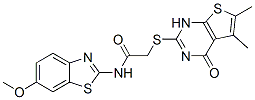 (9ci)-2-[(1,4-二氫-5,6-二甲基-4-氧代噻吩并[2,3-d]嘧啶-2-基)硫代]-n-(6-甲氧基-2-苯并噻唑)-乙酰胺結(jié)構(gòu)式_606108-40-1結(jié)構(gòu)式