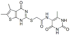 (9ci)-2-[(1,4-二氫-5,6-二甲基-4-氧代噻吩并[2,3-d]嘧啶-2-基)硫代]-n-(1,2,3,4-四氫-6-甲基-2,4-二氧代-5-嘧啶)-乙酰胺結(jié)構(gòu)式_606108-84-3結(jié)構(gòu)式