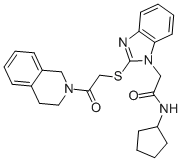 N-cyclopentyl-2-[[2-(3,4-dihydro-2(1h)-isoquinolinyl)-2-oxoethyl]thio]-1h-benzimidazole-1-acetamide Structure,606109-33-5Structure