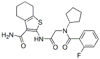 (9ci)-2-[[[環(huán)戊基(2-氟苯甲?；?氨基]乙?；鵠氨基]-4,5,6,7-四氫-苯并[b]噻吩-3-羧酰胺結(jié)構(gòu)式_606109-51-7結(jié)構(gòu)式