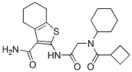 (9ci)-2-[[[(環(huán)丁基羰基)環(huán)己基氨基]乙?；鵠氨基]-4,5,6,7-四氫-苯并[b]噻吩-3-羧酰胺結(jié)構(gòu)式_606109-59-5結(jié)構(gòu)式