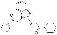 (9ci)-1-[[[1-[2-氧代-2-(1-吡咯烷)乙基]-1H-苯并咪唑-2-基]硫代]乙?；鵠-哌啶結(jié)構(gòu)式_606109-65-3結(jié)構(gòu)式