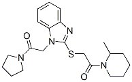 (9CI)-2-甲基-1-[[[1-[2-氧代-2-(1-吡咯烷)乙基]-1H-苯并咪唑-2-基]硫代]乙酰基]-哌啶結(jié)構(gòu)式_606109-68-6結(jié)構(gòu)式