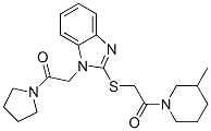 (9CI)-3-甲基-1-[[[1-[2-氧代-2-(1-吡咯烷)乙基]-1H-苯并咪唑-2-基]硫代]乙?；鵠-哌啶結(jié)構(gòu)式_606109-70-0結(jié)構(gòu)式