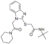 (9ci)-n-(1,1-二甲基乙基)-2-[[1-[2-氧代-2-(1-哌啶基)乙基]-1H-苯并咪唑-2-基]硫代]-乙酰胺結(jié)構(gòu)式_606109-82-4結(jié)構(gòu)式