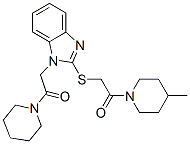 (9CI)-4-甲基-1-[[[1-[2-氧代-2-(1-哌啶基)乙基]-1H-苯并咪唑-2-基]硫代]乙?；鵠-哌啶結(jié)構(gòu)式_606109-88-0結(jié)構(gòu)式