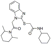 (9ci)-n-環(huán)己基-2-[[1-[2-(2,6-二甲基-1-哌啶基)-2-氧代乙基]-1H-苯并咪唑-2-基]硫代]-乙酰胺結(jié)構(gòu)式_606110-31-0結(jié)構(gòu)式