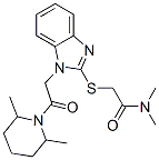 (9ci)-2-[[1-[2-(2,6-二甲基-1-哌啶基)-2-氧代乙基]-1H-苯并咪唑-2-基]硫代]-N,N-二甲基-乙酰胺結(jié)構(gòu)式_606110-51-4結(jié)構(gòu)式