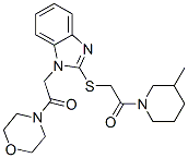 (9ci)-4-[[2-[[2-(3-甲基-1-哌啶基)-2-氧代乙基]硫代]-1H-苯并咪唑-1-基]乙?；鵠-嗎啉結(jié)構(gòu)式_606110-59-2結(jié)構(gòu)式