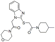 (9ci)-4-[[2-[[2-(4-甲基-1-哌啶基)-2-氧代乙基]硫代]-1H-苯并咪唑-1-基]乙?；鵠-嗎啉結(jié)構(gòu)式_606110-61-6結(jié)構(gòu)式