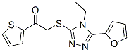 (9ci)-2-[[4-乙基-5-(2-呋喃)-4H-1,2,4-噻唑-3-基]硫代]-1-(2-噻吩)-乙酮結(jié)構(gòu)式_606111-59-5結(jié)構(gòu)式