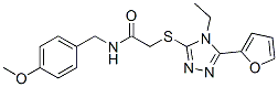 (9ci)-2-[[4-乙基-5-(2-呋喃)-4H-1,2,4-噻唑-3-基]硫代]-n-[(4-甲氧基苯基)甲基]-乙酰胺結(jié)構(gòu)式_606111-60-8結(jié)構(gòu)式