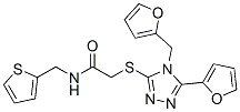 (9ci)-2-[[5-(2-呋喃)-4-(2-呋喃甲基)-4H-1,2,4-噻唑-3-基]硫代]-n-(2-噻吩甲基)-乙酰胺結(jié)構(gòu)式_606111-82-4結(jié)構(gòu)式