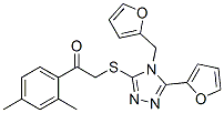 (9ci)-1-(2,4-二甲基苯基)-2-[[5-(2-呋喃)-4-(2-呋喃甲基)-4H-1,2,4-噻唑-3-基]硫代]-乙酮結(jié)構(gòu)式_606111-83-5結(jié)構(gòu)式