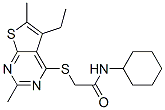 (9ci)-n-環(huán)己基-2-[(5-乙基-2,6-二甲基噻吩并[2,3-d]嘧啶-4-基)硫代]-乙酰胺結構式_606113-42-2結構式