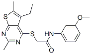 (9ci)-2-[(5-乙基-2,6-二甲基噻吩并[2,3-d]嘧啶-4-基)硫代]-n-(3-甲氧基苯基)-乙酰胺結(jié)構(gòu)式_606113-53-5結(jié)構(gòu)式