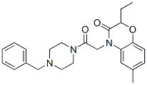 (9ci)-1-[(2-乙基-2,3-二氫-6-甲基-3-氧代-4H-1,4-苯并噁嗪-4-基)乙?；鵠-4-(苯基甲基)-哌嗪結(jié)構(gòu)式_606120-30-3結(jié)構(gòu)式