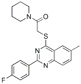 Piperidine, 1-[[[2-(4-fluorophenyl)-6-methyl-4-quinazolinyl]thio]acetyl]-(9ci) Structure,606132-41-6Structure