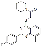 Piperidine, 1-[[[2-(4-fluorophenyl)-8-methyl-4-quinazolinyl]thio]acetyl]-(9ci) Structure,606132-45-0Structure