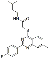 Acetamide, 2-[[2-(4-fluorophenyl)-7-methyl-4-quinazolinyl]thio]-n-(3-methylbutyl)-(9ci) Structure,606132-67-6Structure