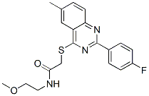 (9ci)-2-[[2-(4-氟苯基)-6-甲基-4-喹唑啉]硫代]-n-(2-甲氧基乙基)-乙酰胺結(jié)構(gòu)式_606132-94-9結(jié)構(gòu)式