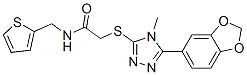 (9ci)-2-[[5-(1,3-苯并二氧雜環(huán)戊烯l-5-基)-4-甲基-4H-1,2,4-噻唑-3-基]硫代]-n-(2-噻吩甲基)-乙酰胺結(jié)構(gòu)式_606136-68-9結(jié)構(gòu)式