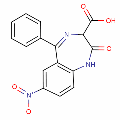 2,3-Dihydro-7-nitro-2-oxo-5-phenyl-1h-1,4-benzodiazepine-3-carboxylic acid Structure,60676-80-4Structure