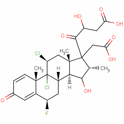 9,11beta-二氯-6beta-氟-17,21-二羥基-16alpha-甲基孕甾-1,4-二烯-3,20-二酮 17,21-二(乙酸酯)結(jié)構(gòu)式_60864-42-8結(jié)構(gòu)式