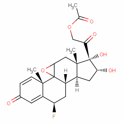 9Beta,11alpha-epoxy-6beta-fluoro-16alpha,17,21-trihydroxypregna-1,4-diene-3,20-dione 21-acetate Structure,60864-48-4Structure