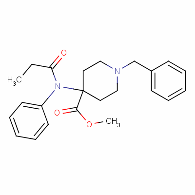 Methyl 1-benzyl-4-[(propionyl)phenylamino]piperidine-4-carboxylate Structure,61085-72-1Structure