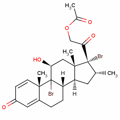 9,17-Dibromo-11beta,21-dihydroxy-16alpha-methylpregna-1,4-diene-3,20-dione 21-acetate Structure,61339-40-0Structure