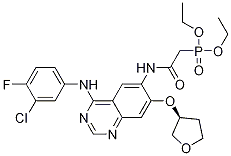 (S)-(2-((4-((3-氯-4-氟苯基)氨基)-7-((3S)-四氫呋喃-3-基)氧基)喹唑啉-6-基)氨基)-2-氧代乙基)磷酸二乙酯結構式_618061-76-0結構式