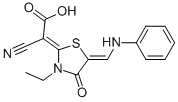 2-Cyano-2-(3-ethyl-4-oxo-5-((phenylamino)methylene)thiazolidin-2-ylidene)aceticacid Structure,623550-69-6Structure