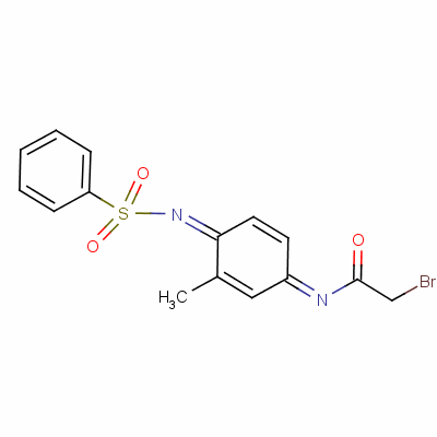 Acetamide,2-bromo-n-[3-methyl-4-[(phenylsulfonyl)imino]-2,5-cyclohexadien-1-ylidene]- Structure,62442-86-8Structure