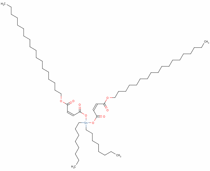 (Z,Z)-6,6-二辛基-4,8,11-三氧代-5,7,12-三氧雜-6-錫雜三十碳-2,9-二烯酸十八烷基酯結(jié)構(gòu)式_62480-03-9結(jié)構(gòu)式