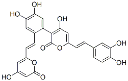 3-[4,5-二羥基-2-[(e)-2-(4-羥基-2-氧代-2H-吡喃-6-基)乙烯]苯基]-6-[(e)-2-(3,4-二羥基苯基)乙烯]-4-羥基-2H-吡喃-2-酮結(jié)構(gòu)式_62682-06-8結(jié)構(gòu)式